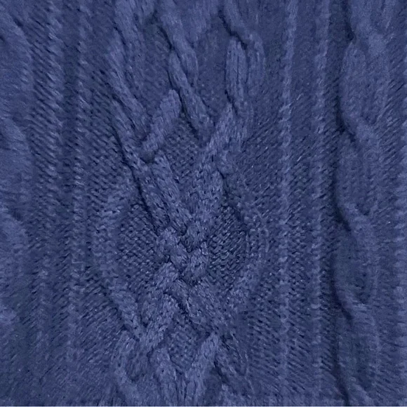 Boast Women's Chunky Fisherman Cable Wool Knit Crewneck Sweater Navy Size L - Picture 9 of 11